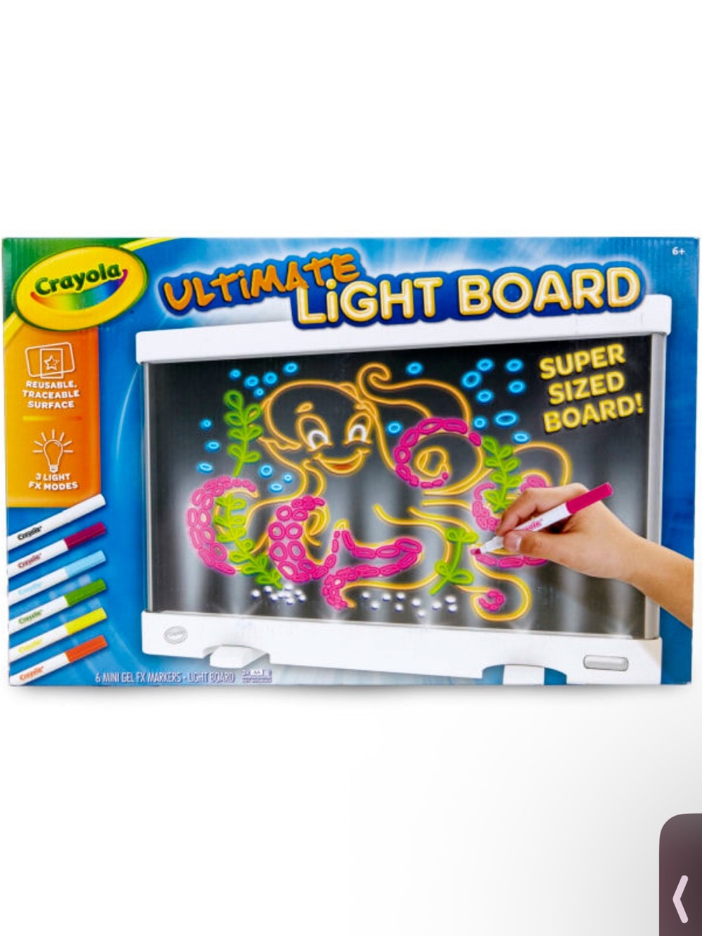 Crayola Ultimate Light Board - Blue, Pink, Yellow, Green